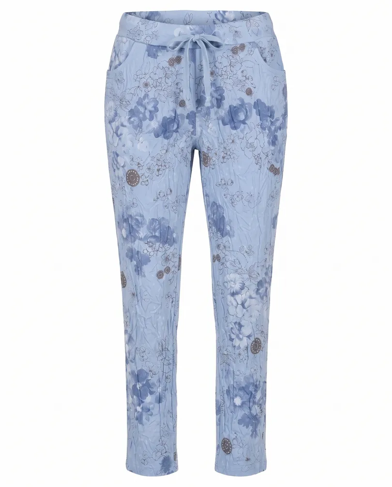 Hose Jogger Stil Floral in  blau von Made in Italy (Bild 1)