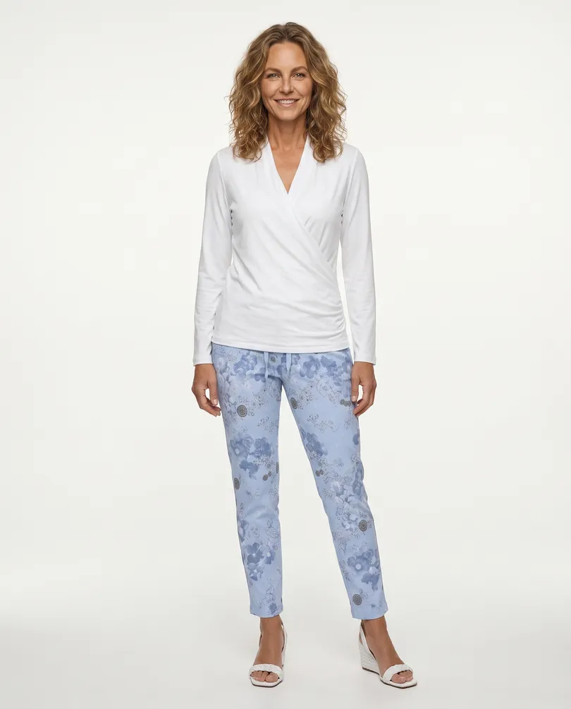 Hose Jogger Stil Floral in  blau von Made in Italy (Bild 3)