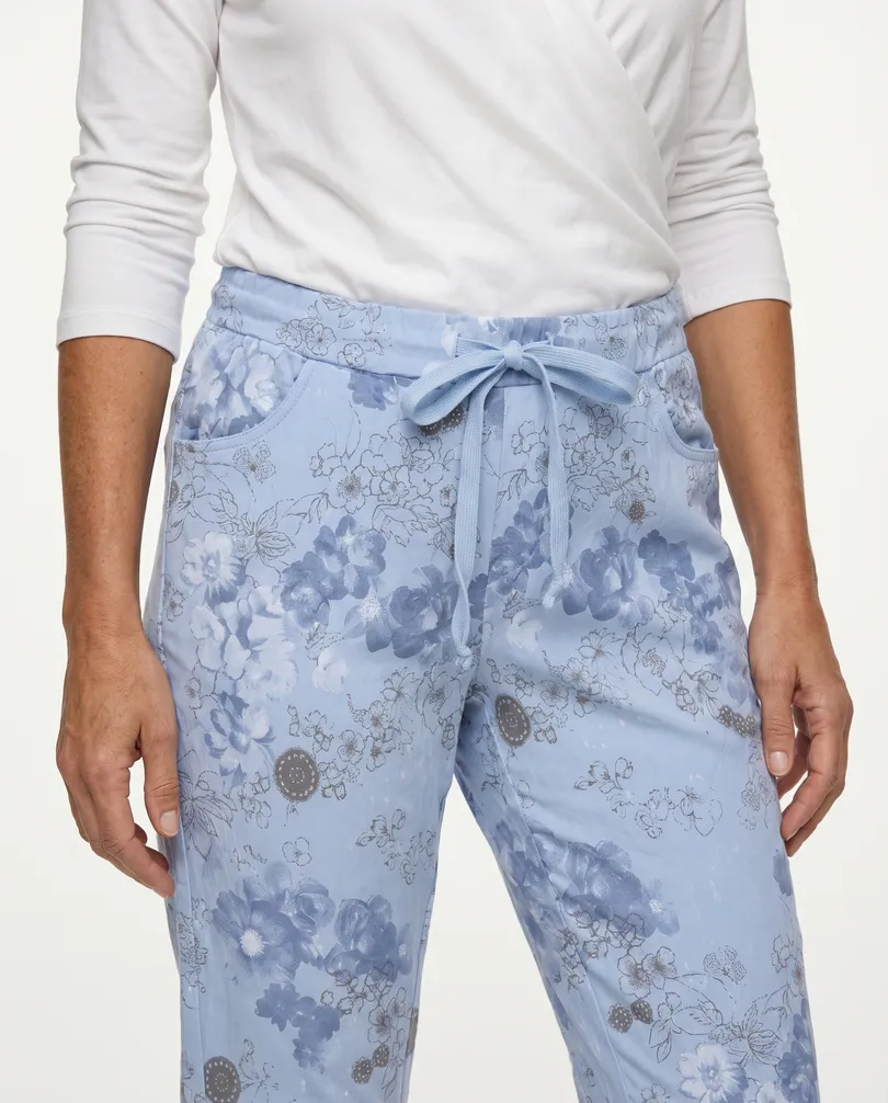 Hose Jogger Stil Floral in  blau von Made in Italy (Bild 4)