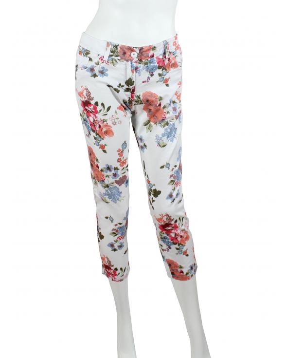 Hose mit Blumenprint in  weiss von Fly Moda (Bild 1)