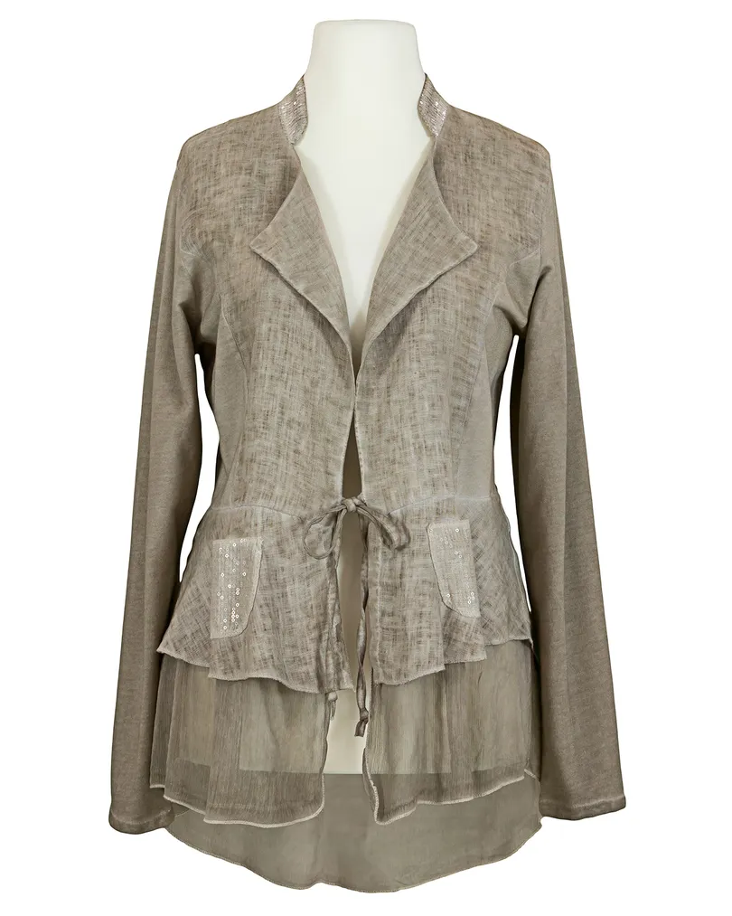 Jacke mit Leinen in  braun von les freres (Bild 1)