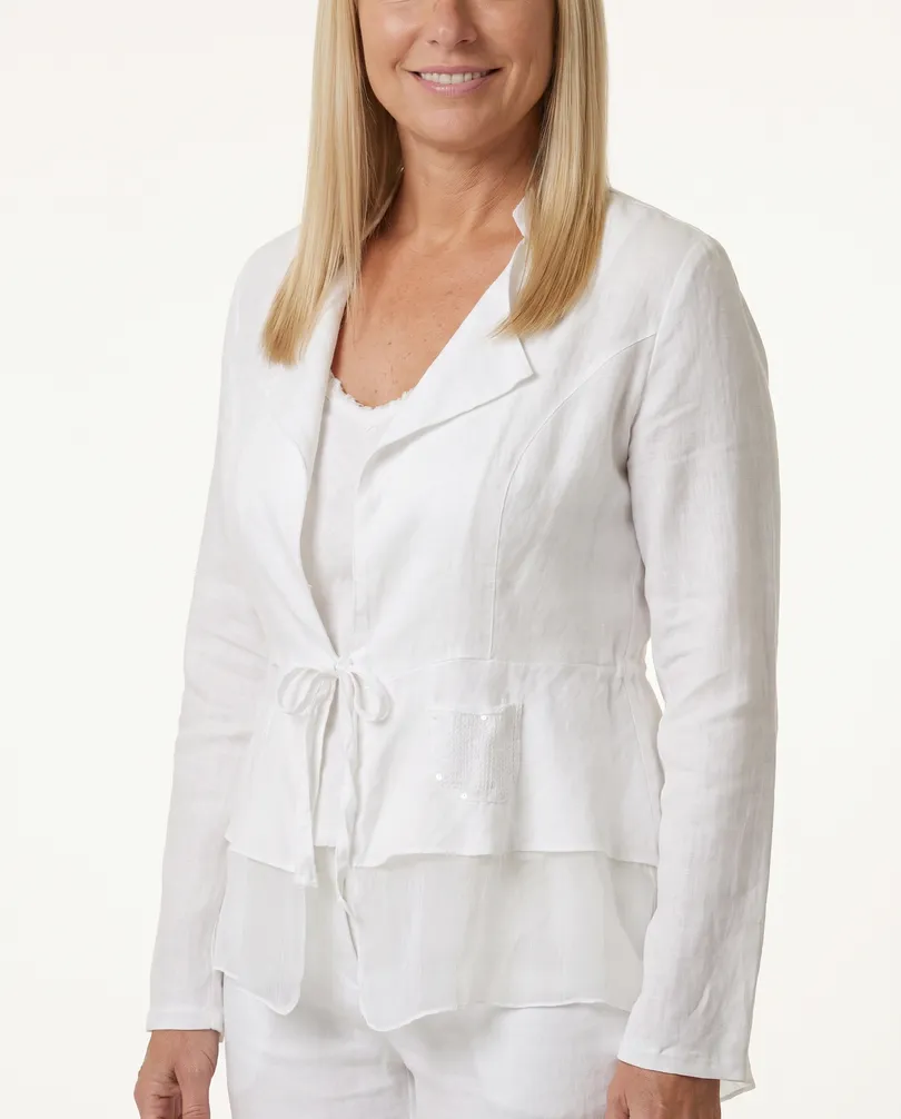 Jacke mit Leinen in  wei� von les freres (Bild 5)