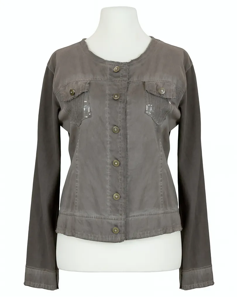Jacke mit Pailletten in braun von RESTART