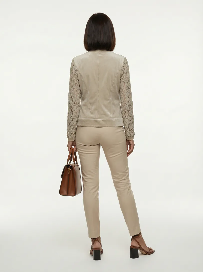 Jacke mit Spitze in  beige von Made in Italy (Bild 4)