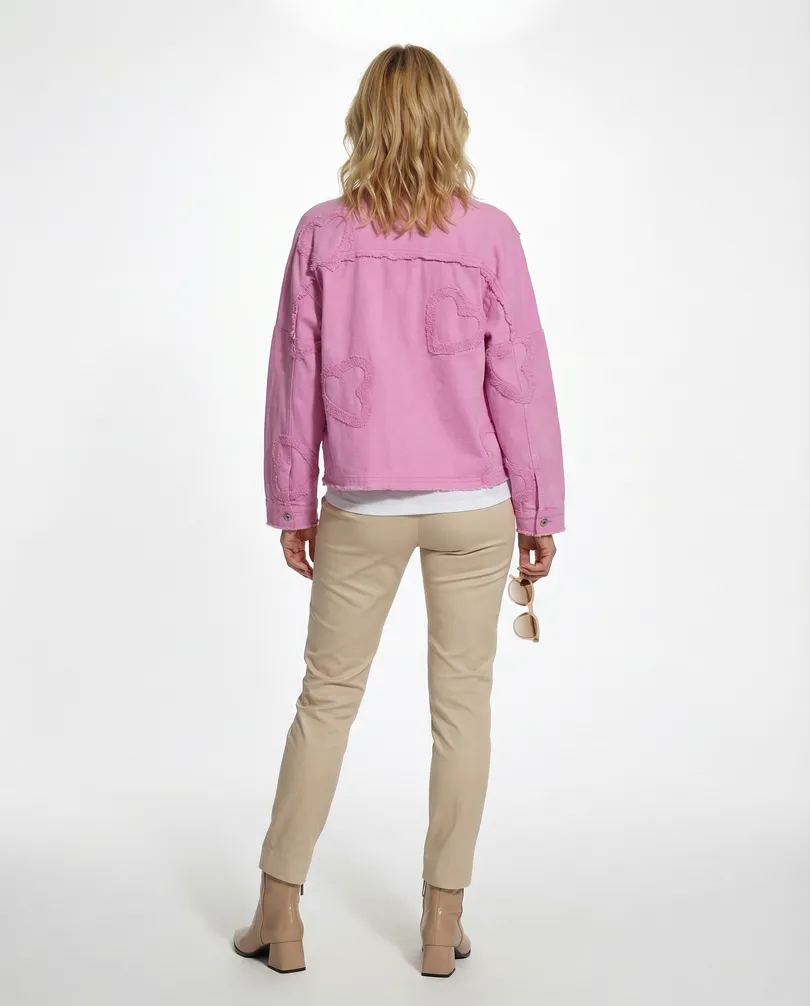Jeansjacke Baumwolle in  pink von Made in Italy (Bild 5)