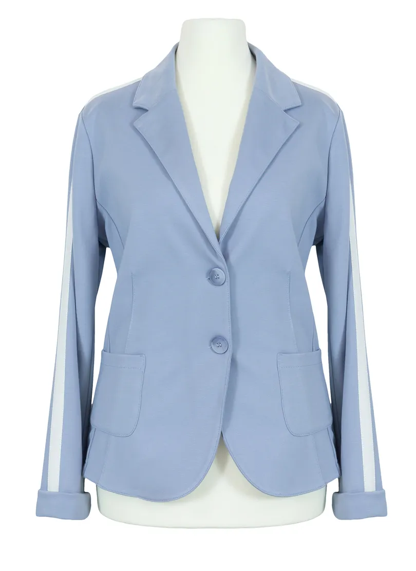 Jersey Blazer Streifen in hellblau von fashion made in italy