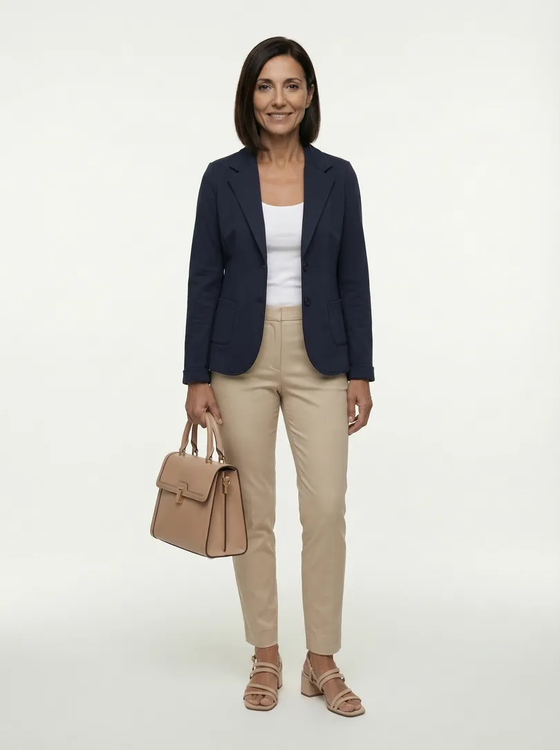 Jersey Blazer tailliert in  blau von fashion made in italy (Bild 4)