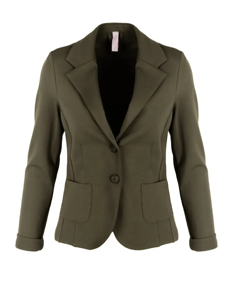 Jersey Blazer tailliert in  khaki von fashion made in italy (Bild 1)