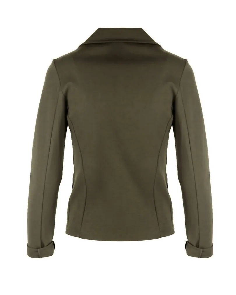 Jersey Blazer tailliert in  khaki von fashion made in italy (Bild 2)