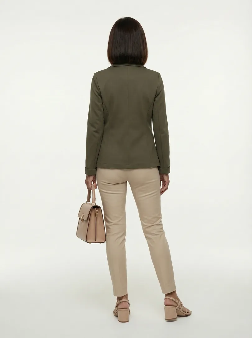 Jersey Blazer tailliert in  khaki von fashion made in italy (Bild 5)