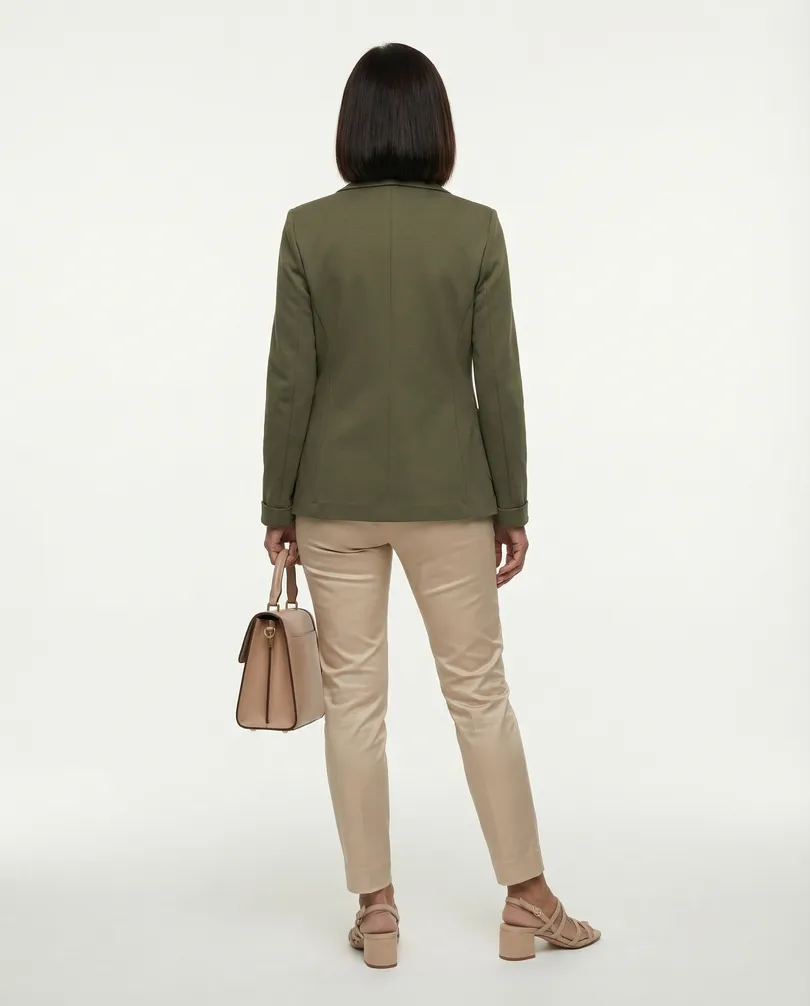Jersey Blazer tailliert in  oliv von fashion made in italy (Bild 5)