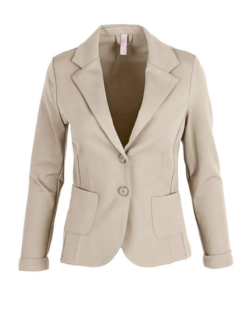 Jersey Blazer tailliert in  sand von fashion made in italy (Bild 1)