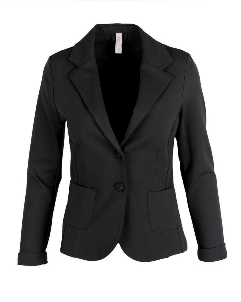 Jersey Blazer tailliert in  schwarz von fashion made in italy (Bild 1)