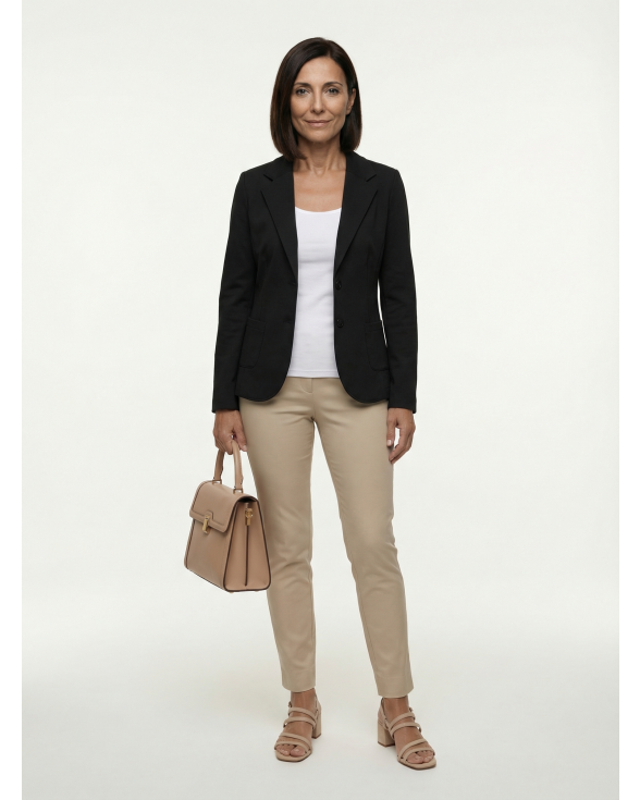 Jersey Blazer tailliert in  schwarz von fashion made in italy (Bild 4)