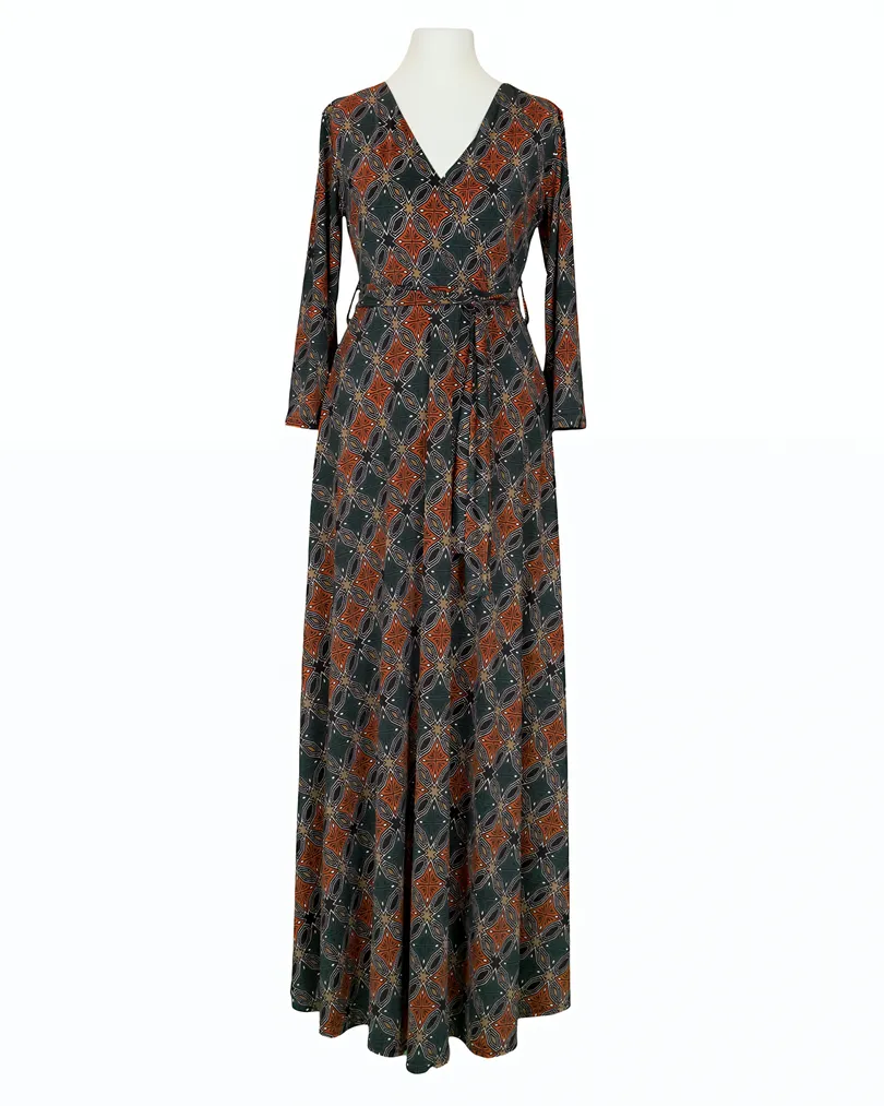 Jersey Maxikleid Wickeloptik in  gr�n von Fifilles Paris (Bild 1)