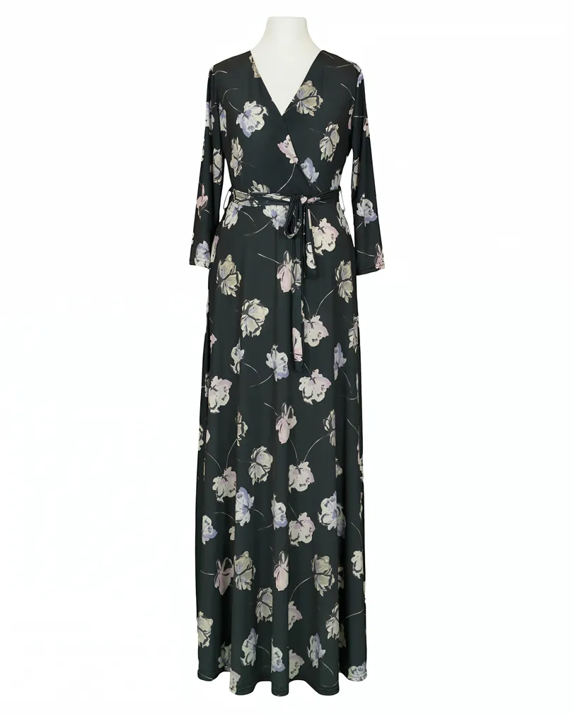 Jersey Maxikleid Wickeloptik in  oliv von Fifilles Paris (Bild 1)