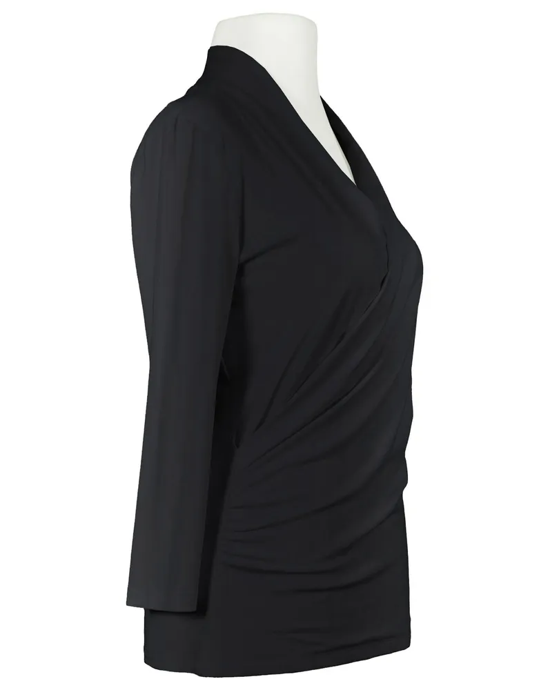 Jersey Shirt Wickeloptik in  schwarz von RESTART (Bild 2)