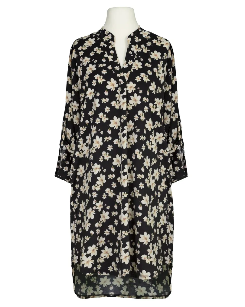 Jersey Tunika Blumenmuster in schwarz von Made in Italy