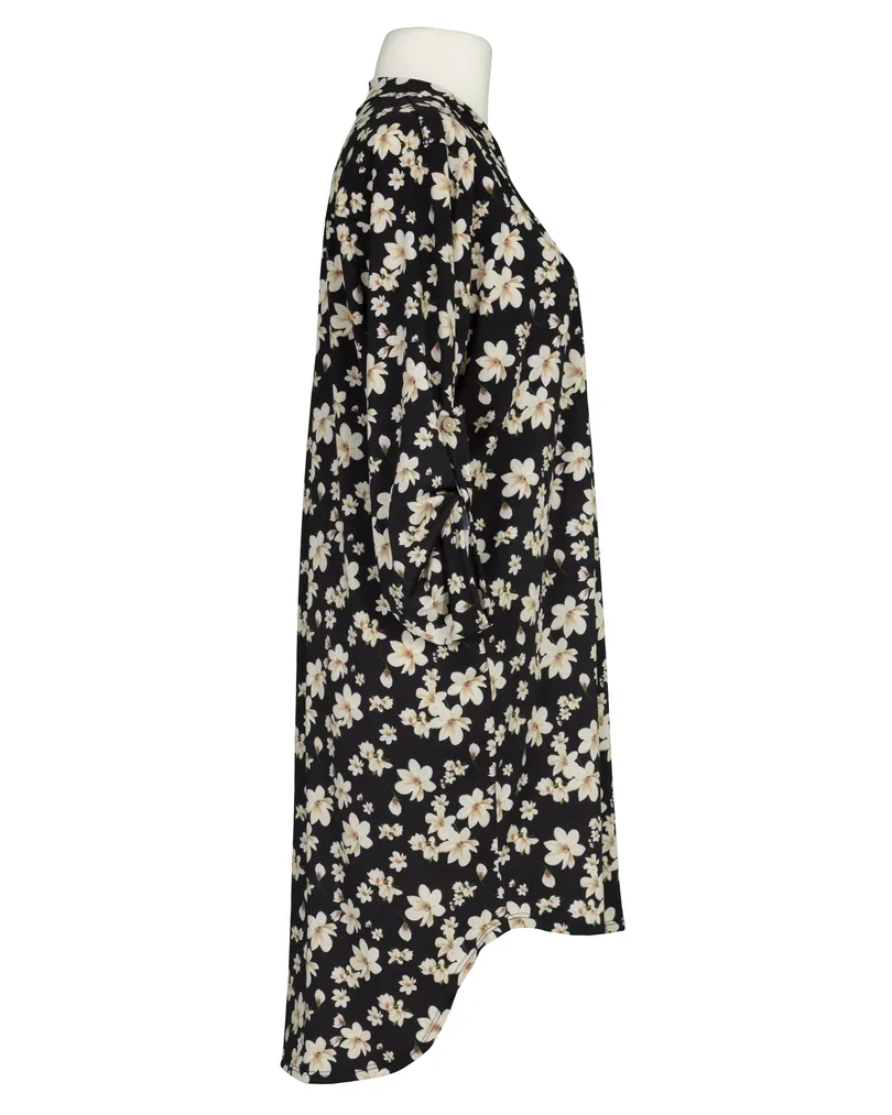 Jersey Tunika Blumenmuster in  schwarz von Made in Italy (Bild 2)