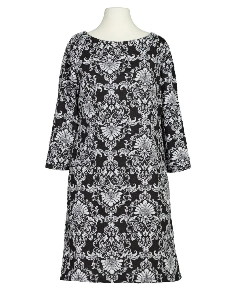 Jerseykleid Ornamentmuster in  schwarz von Diana (Bild 1)