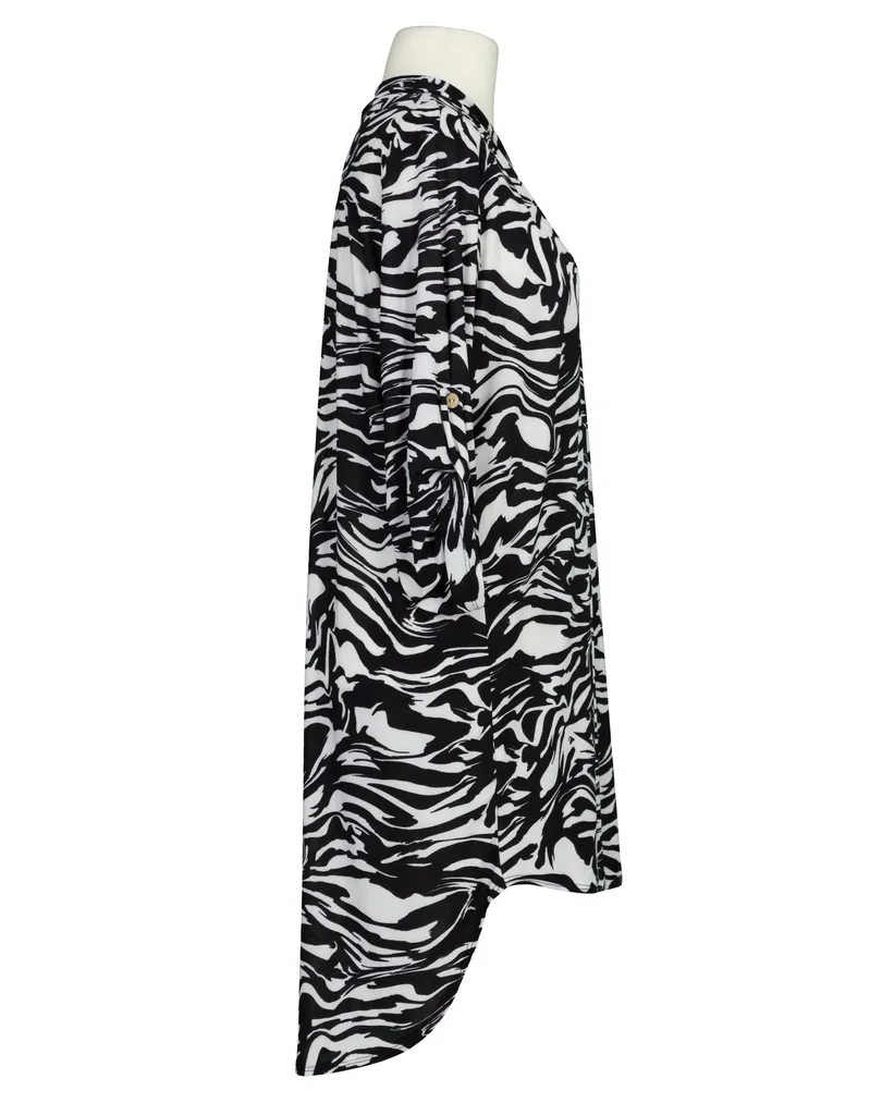 Jersey Tunika Zebramuster in  schwarz von Made in Italy (Bild 2)