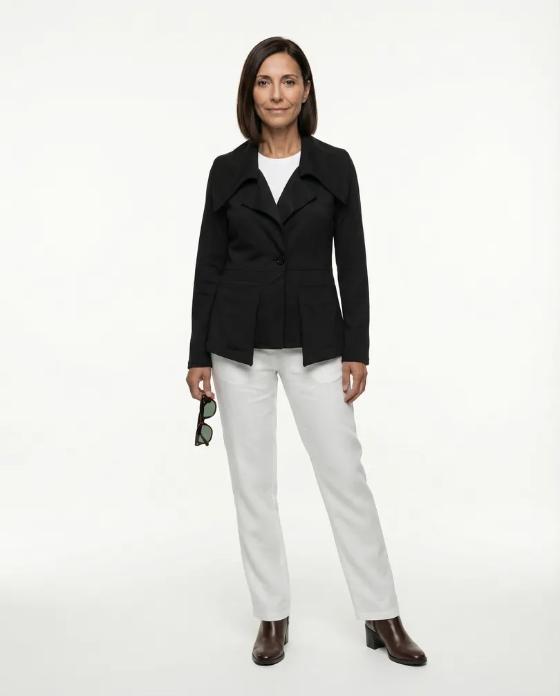 Jerseyjacke tailliert in  schwarz von FASHION (Bild 2)