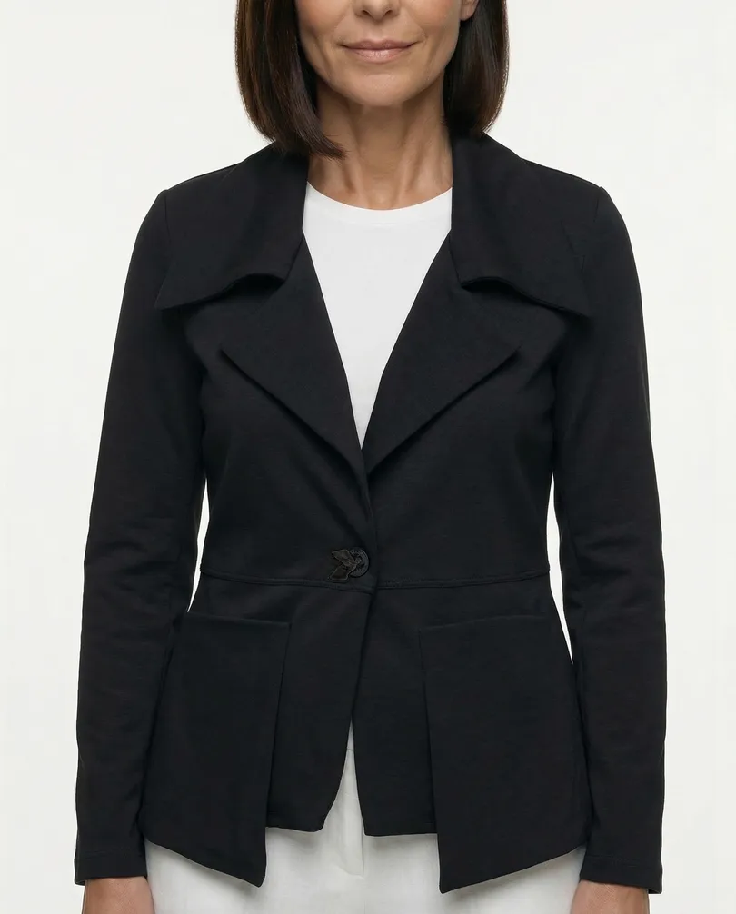 Jerseyjacke tailliert in  schwarz von FASHION (Bild 3)