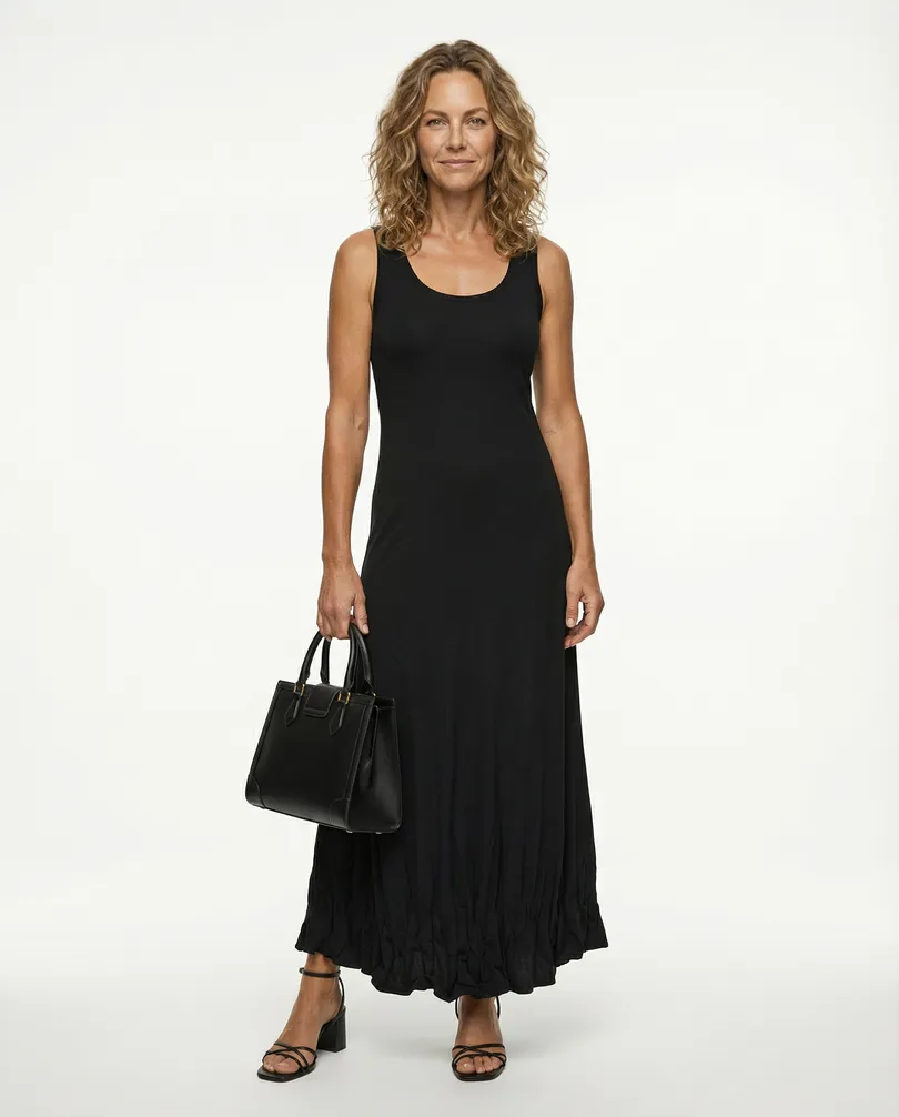 Jerseykleid lang in  schwarz von FASHION (Bild 2)