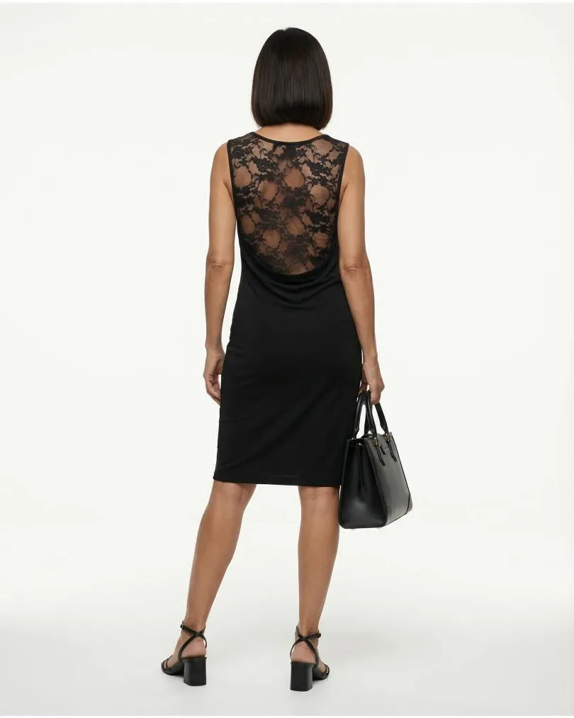Jerseykleid mit Spitze in  schwarz von esperance Paris (Bild 5)
