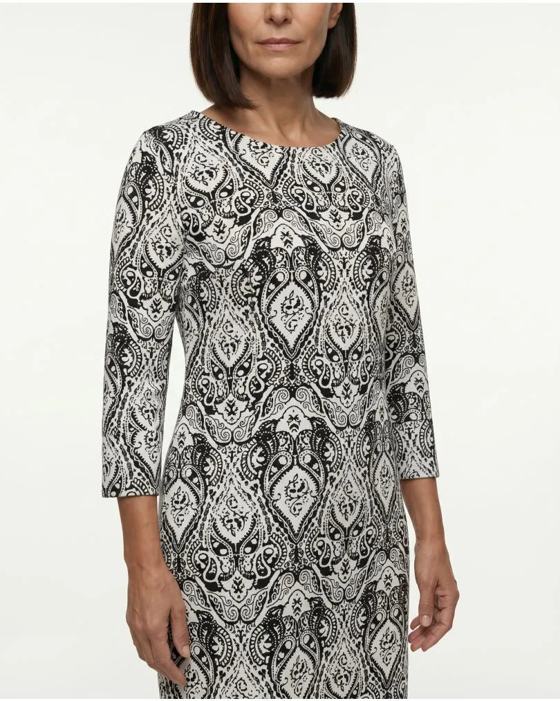 Jerseykleid Ornamentmuster in  schwarz von Diana (Bild 5)