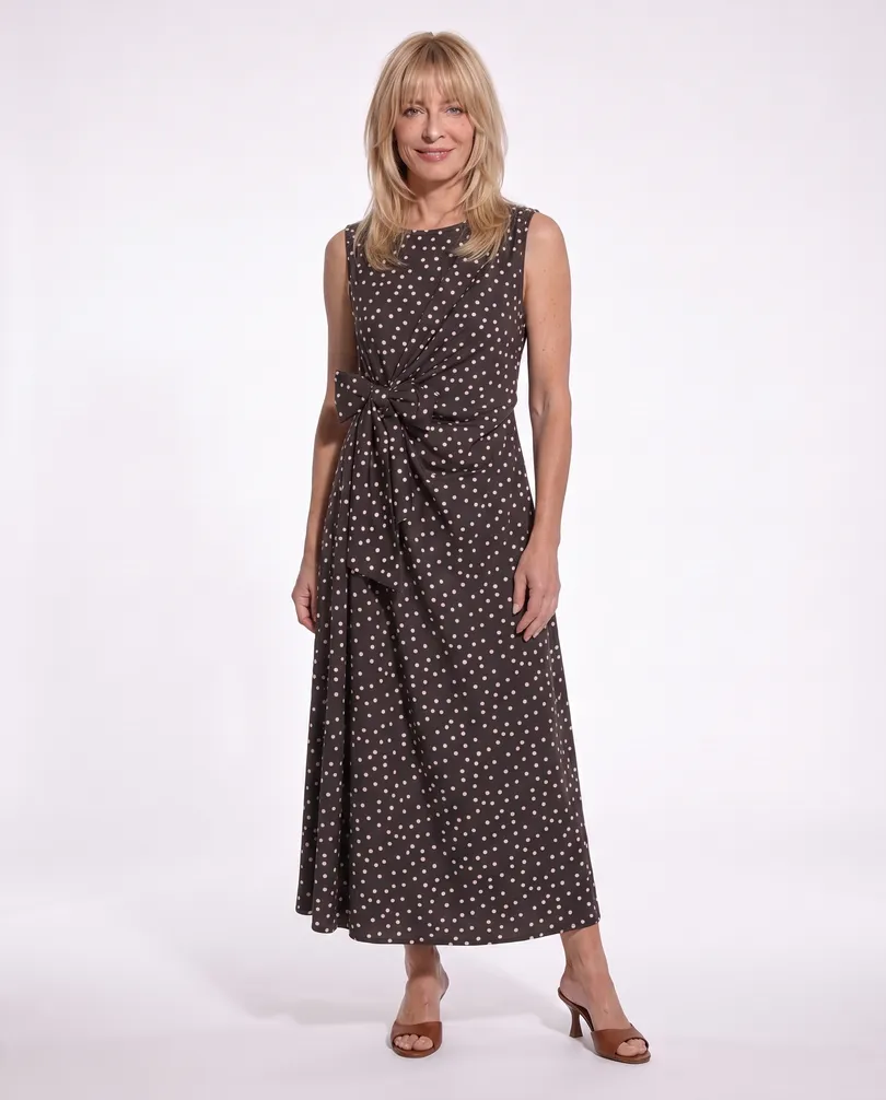 Jerseykleid Punkte in  braun von Made in Italy (Bild 3)