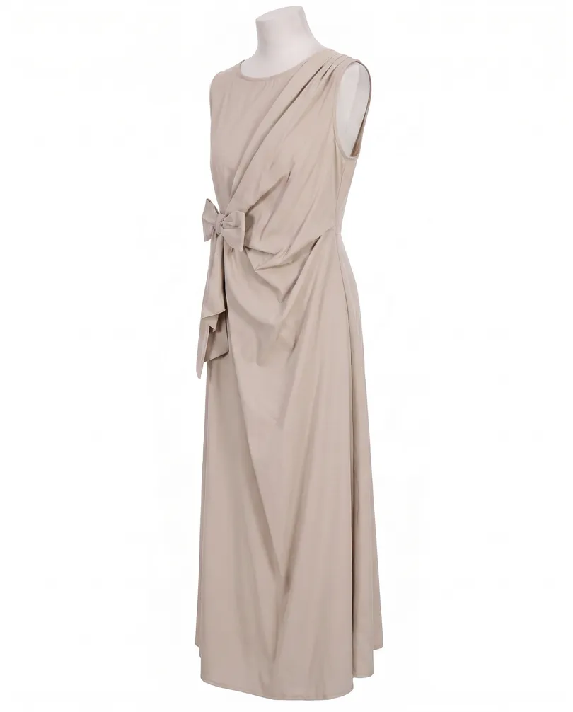 Jerseykleid Wickeloptik in  beige von Made in Italy (Bild 2)