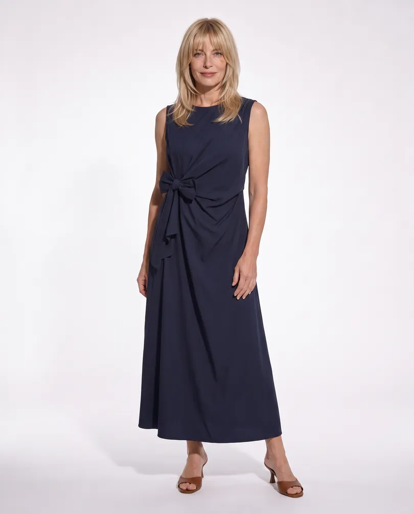 Jerseykleid Wickeloptik in  blau von Made in Italy (Bild 3)