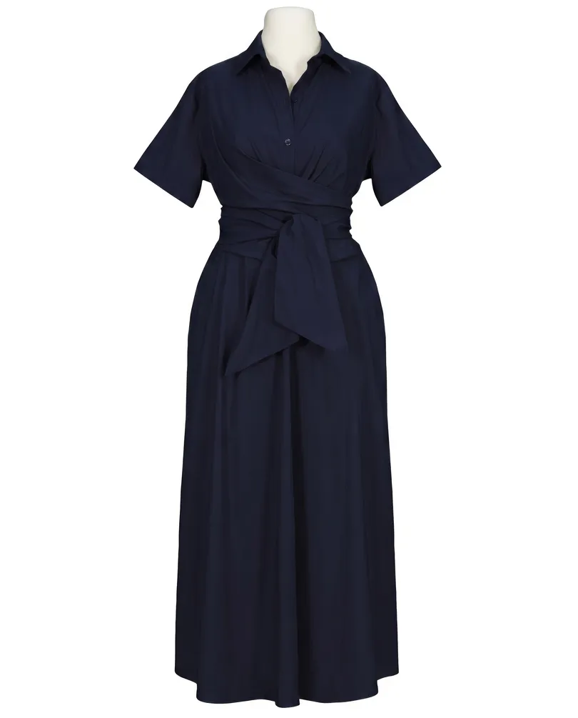 Jerseykleid Wickeloptik in  blau von Sarah (Bild 1)