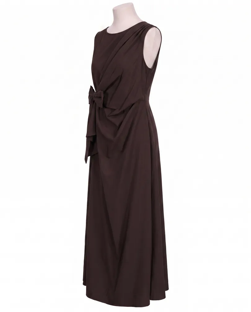 Jerseykleid Wickeloptik in  braun von Made in Italy (Bild 2)