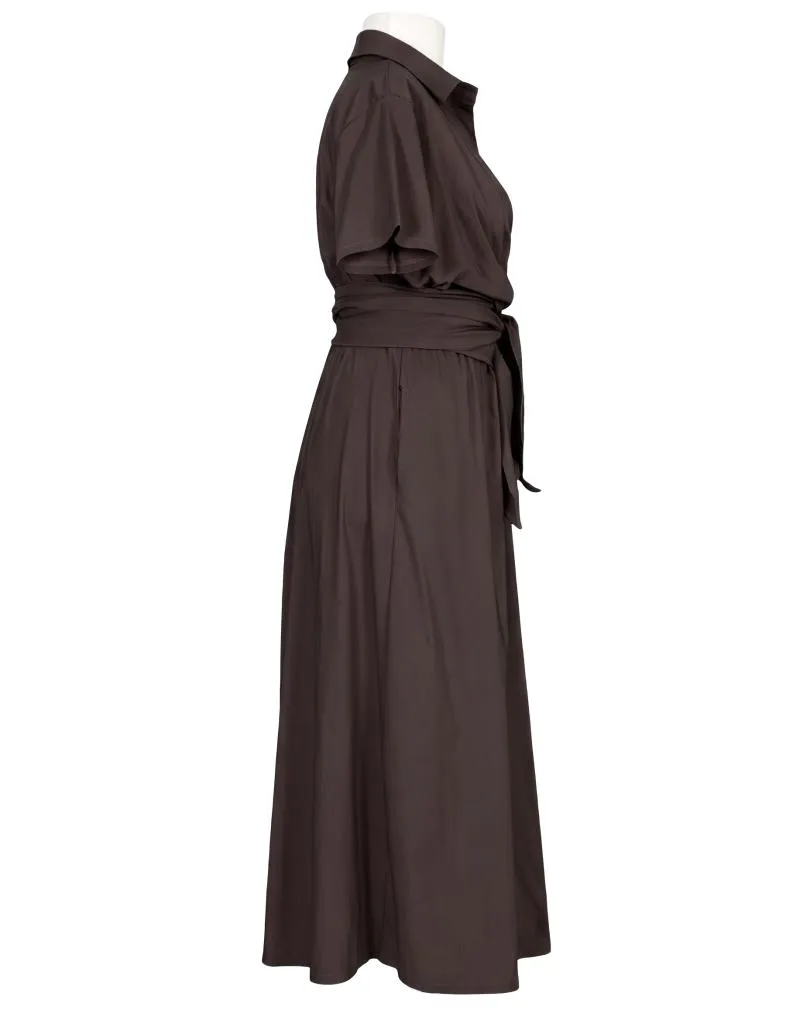 Jerseykleid Wickeloptik in  braun von Made in Italy (Bild 2)