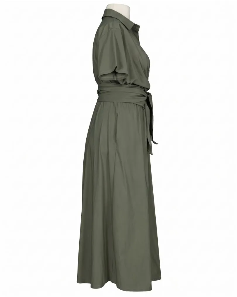 Jerseykleid Wickeloptik in  khaki von Sarah (Bild 2)