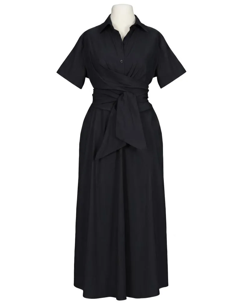 Jerseykleid Wickeloptik in  schwarz von Made in Italy (Bild 1)
