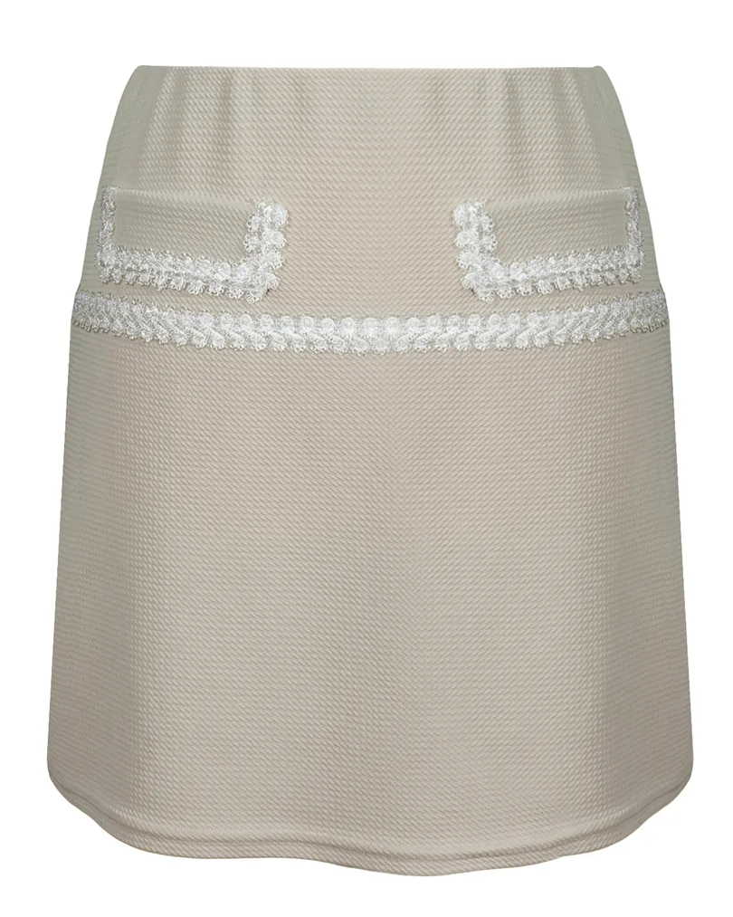 Jerseyrock mit Spitze in  beige von Lady Lot Paris (Bild 1)
