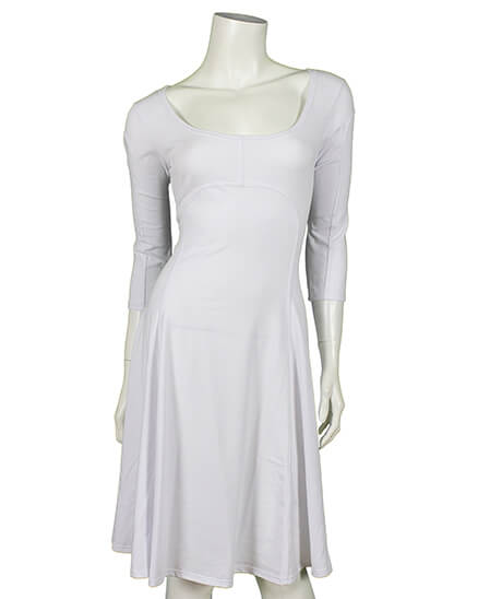 Jerseykleid Baumwolle in  weiss von FASHION (Bild 1)