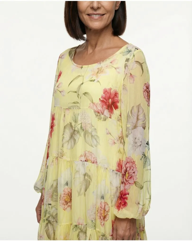 Kleid 2-tlg. mit Seide in  gelb von Made in Italy (Bild 6)