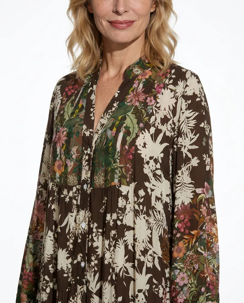 Kleid A-Linie Floral in  braun von H. Trend (Bild 4)
