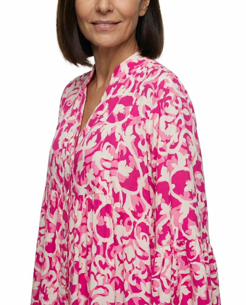 Kleid A-Linie Floral in  pink von H. Trend (Bild 4)
