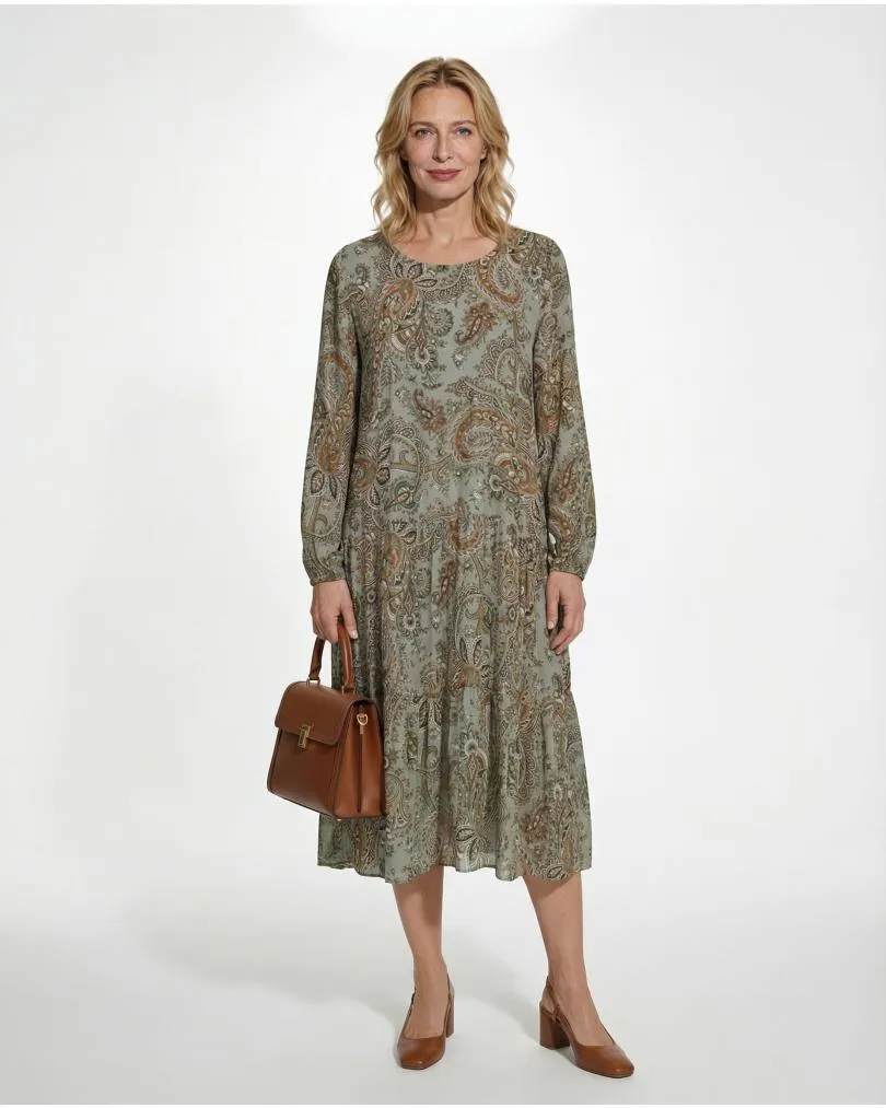 Kleid A-Linie mit Seide in  grau von Diana (Bild 3)