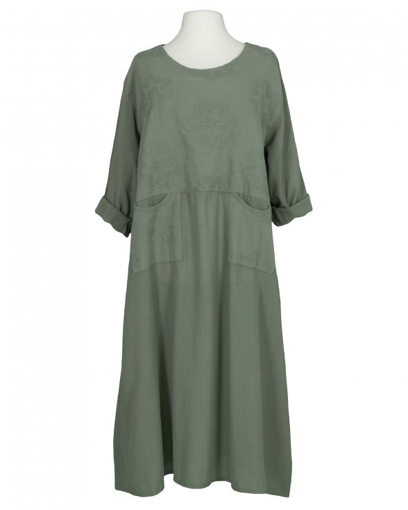 Kleid B�ndchenstickerei in salbei von Made in Italy