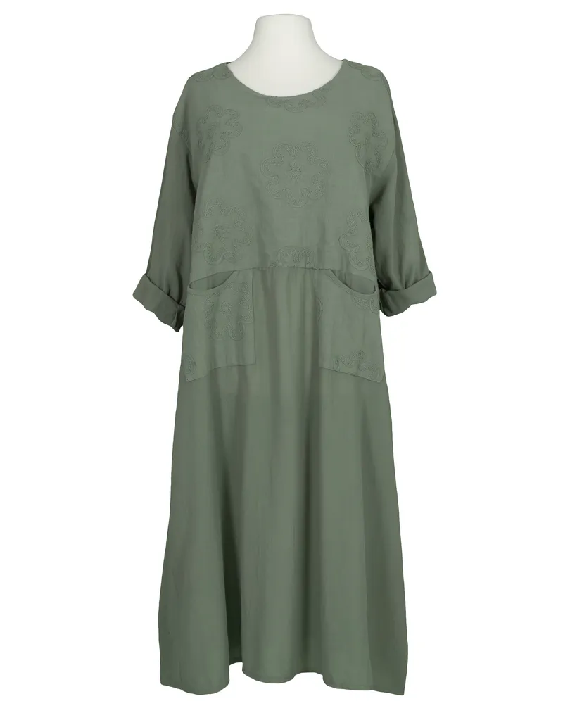 Kleid mit Stickerei in  salbei von Made in Italy (Bild 1)