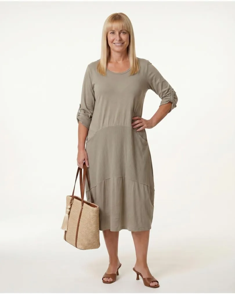 Kleid Ballonschnitt in  braun von Spaziodonna (Bild 3)