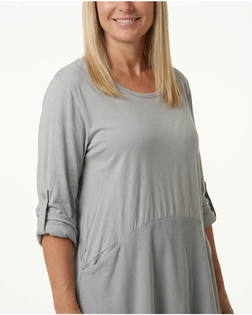 Kleid Ballonschnitt in  hellgrau von Spaziodonna (Bild 4)