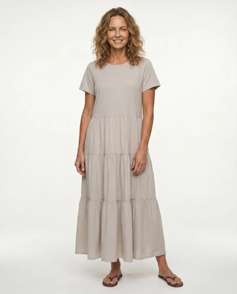Kleid Baumwolle in  beige von Wendy (Bild 3)