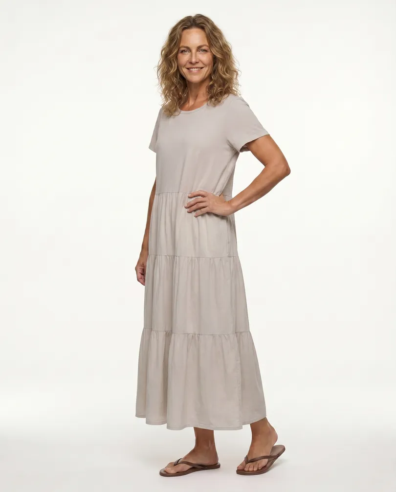 Kleid Baumwolle in  beige von Wendy (Bild 4)